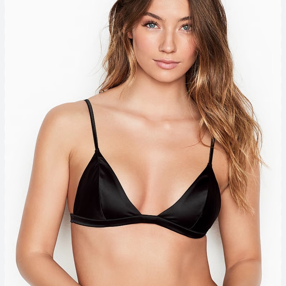 Victoria's Secret Elegant Black Satin Bra